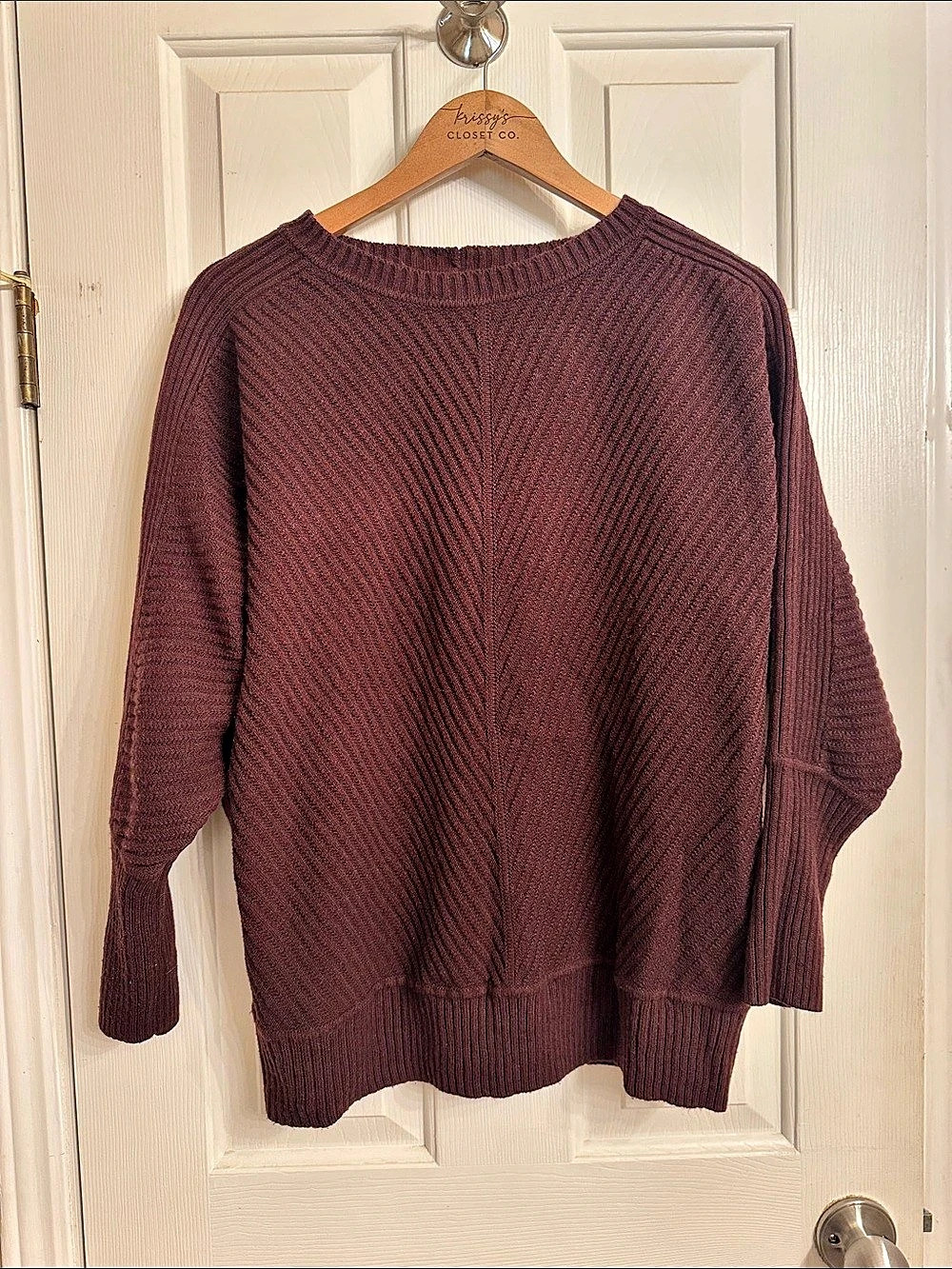 Worthington Textured Crewneck Sweater in Purple XL